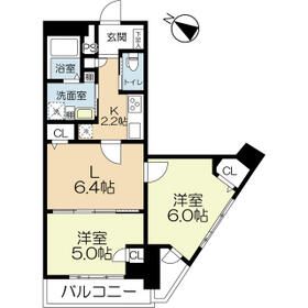 福岡市中央区地行のマンションの間取り