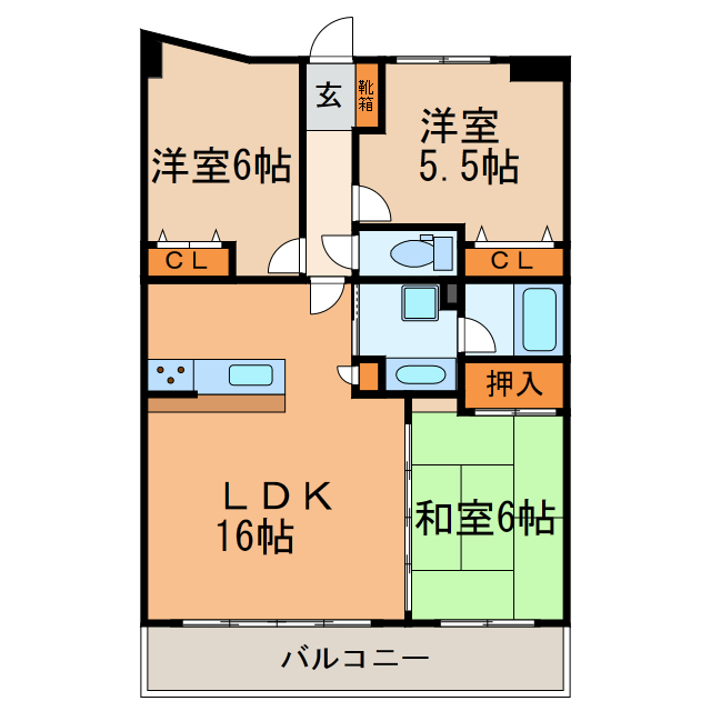 シャトー町屋シティービューヒルズの間取り