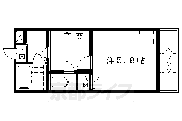 京都市伏見区向島中之町のマンションの間取り