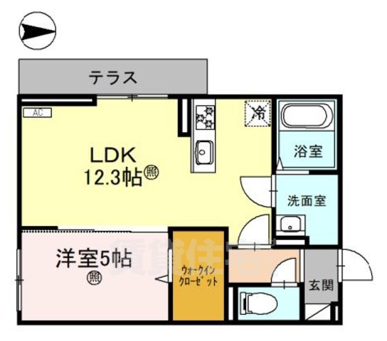 大津市大萱のアパートの間取り