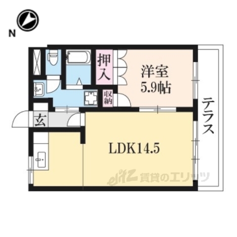 【長浜市木之本町廣瀬のアパートの間取り】