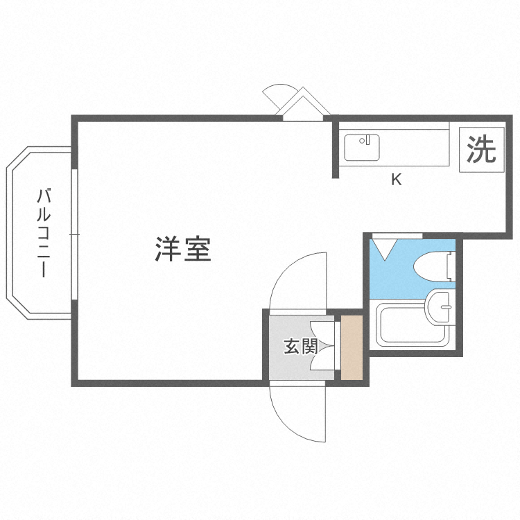 札幌市中央区南五条西のマンションの間取り