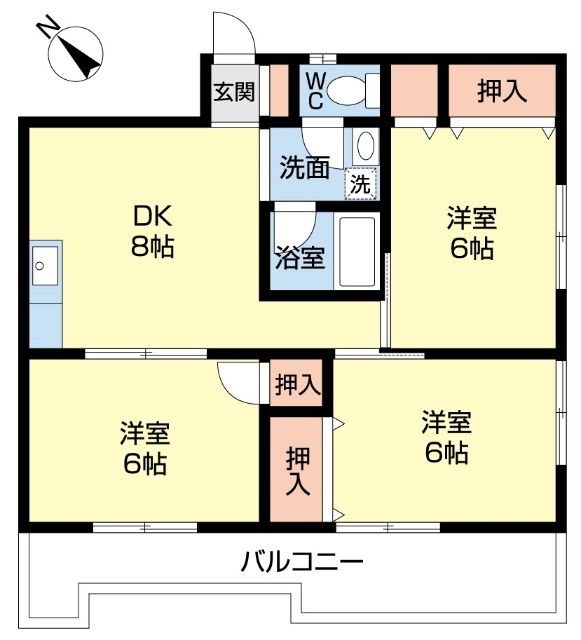 長崎市大橋町のマンションの間取り