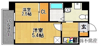 福岡市中央区平尾のマンションの間取り