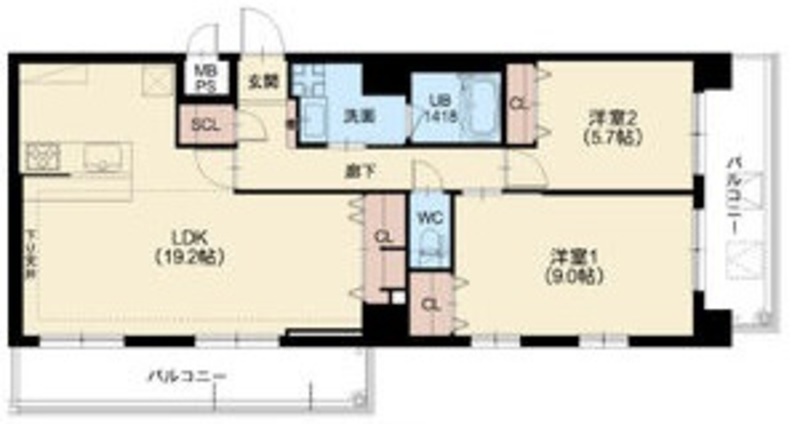 茨木市天王のマンションの間取り