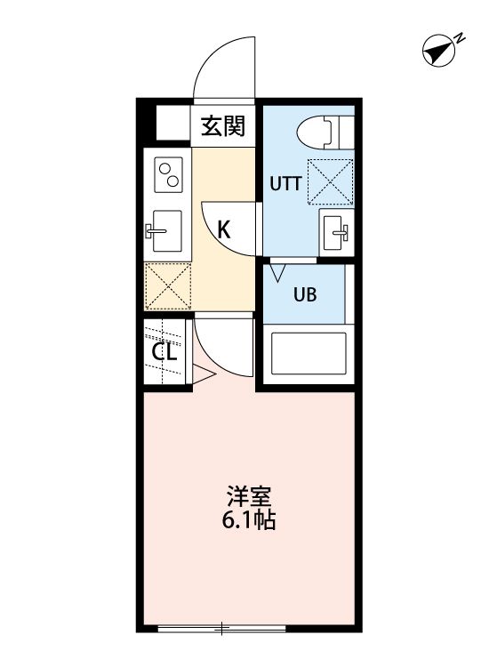 平塚市夕陽ケ丘のアパートの間取り