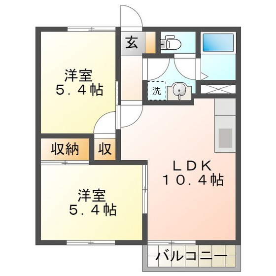 射場コーポＧの間取り