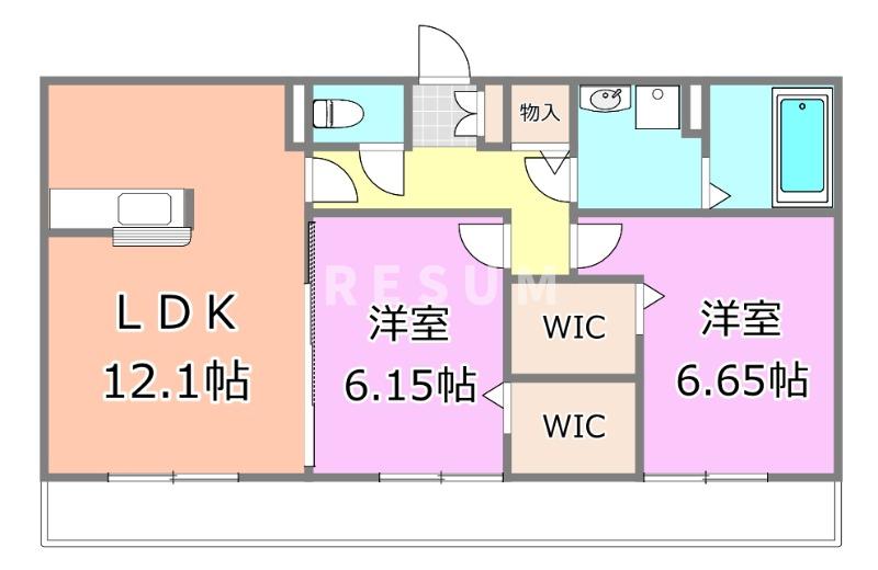 千葉市中央区祐光のアパートの間取り