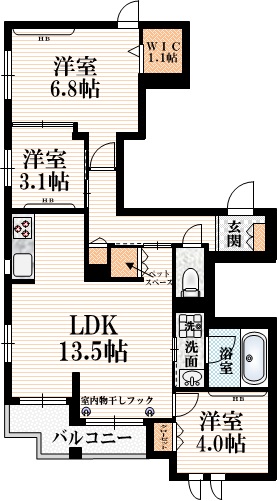 ＣＬＡＩＲ　ＭＡＩＳＯＮ　ＫＵＧＡＹＡＭＡの間取り