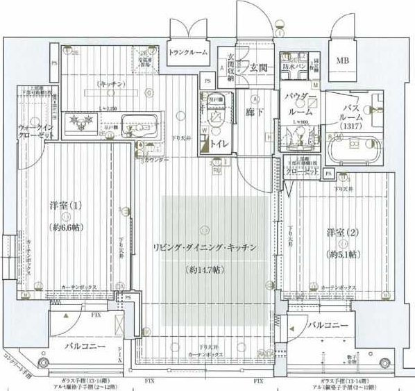 エステムプラザ梅田の間取り