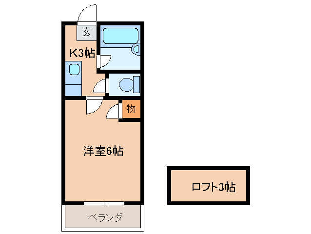 福岡市城南区荒江のアパートの間取り