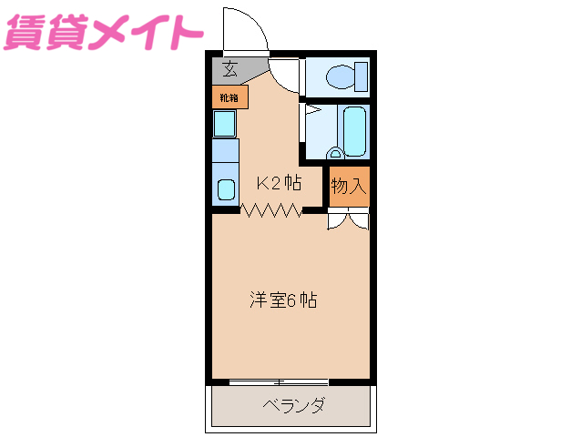 伊勢市田尻町のアパートの間取り