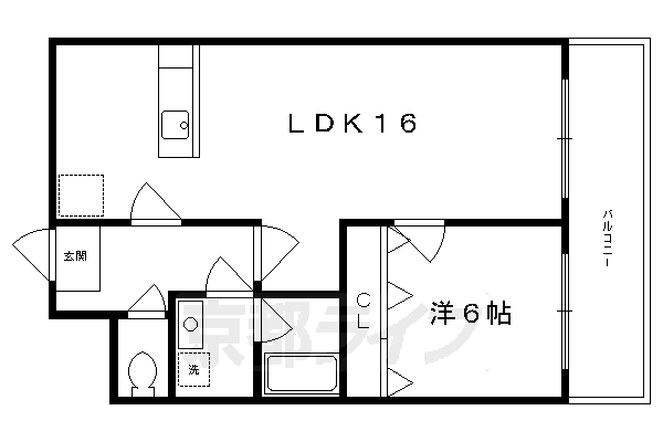 京都市北区鷹峯藤林町のマンションの間取り