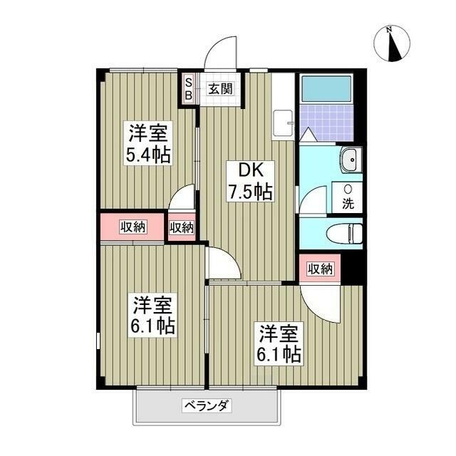 小田原市柳新田のマンションの間取り