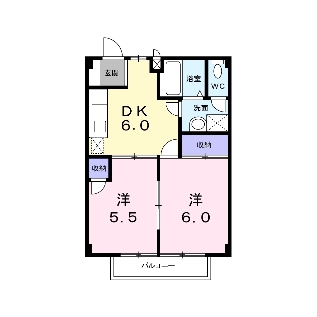 上伊那郡辰野町中央のアパートの間取り