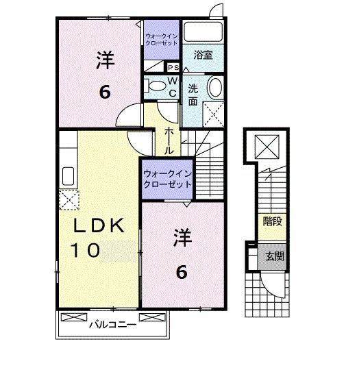 八代市高島町のアパートの間取り