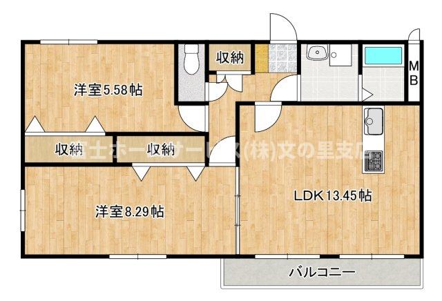 大阪市阿倍野区松虫通のマンションの間取り