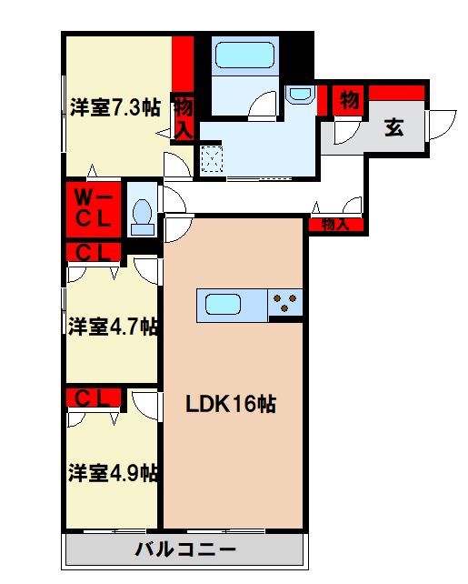 ヴェル　ドミールの間取り