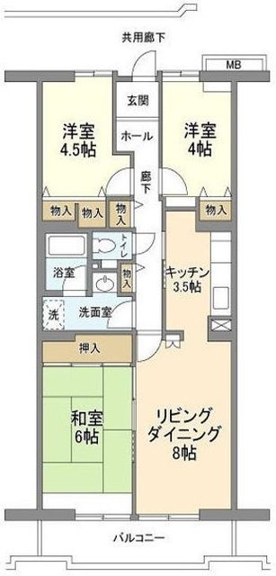 大和市中央林間のマンションの間取り