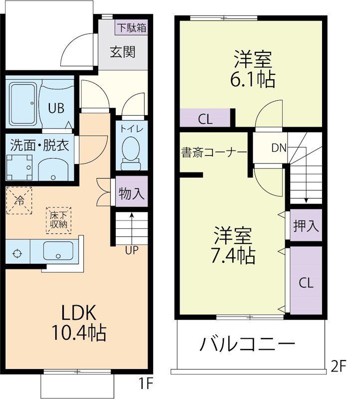 筑西市村田のアパートの間取り