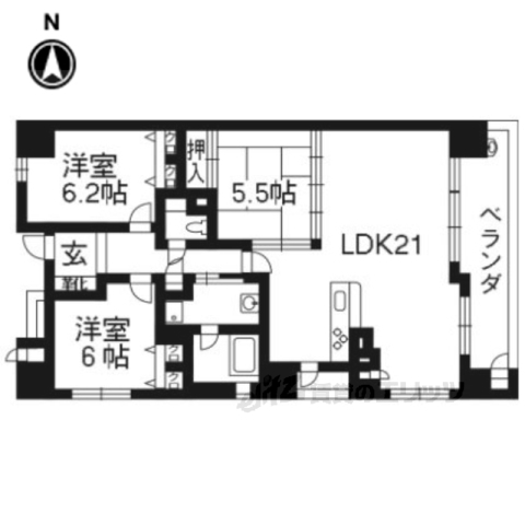 リソシエ今出川聚楽邸７０５号の間取り