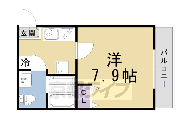 京都市伏見区深草下川原町のマンションの間取り