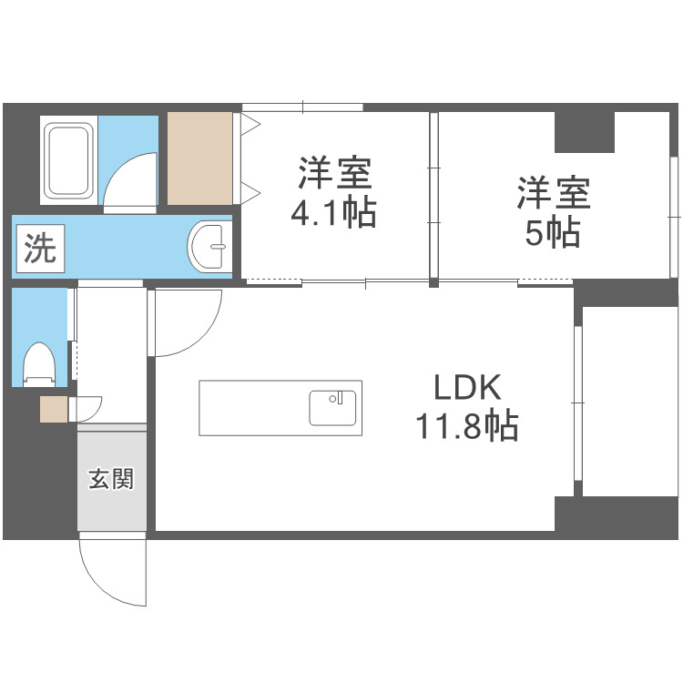 札幌市南区真駒内本町のマンションの間取り