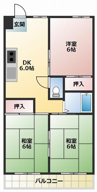 高知市大津のマンションの間取り