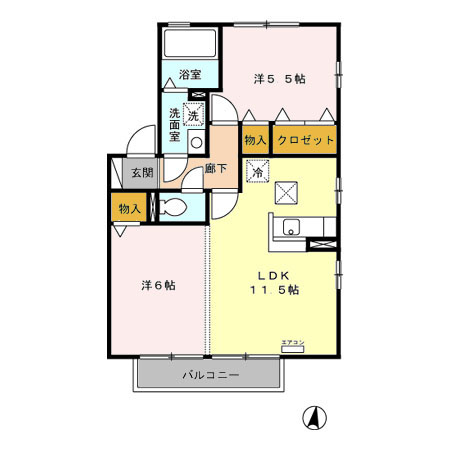 リビングタウン小笠原　B102の間取り