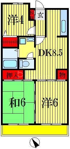 千葉県市川市二俣１（マンション）の賃貸物件の間取り