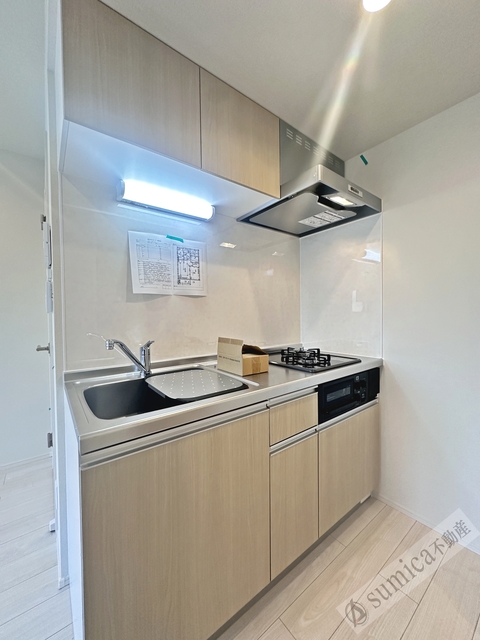 キッチン　ガス２口コンロ完備♪