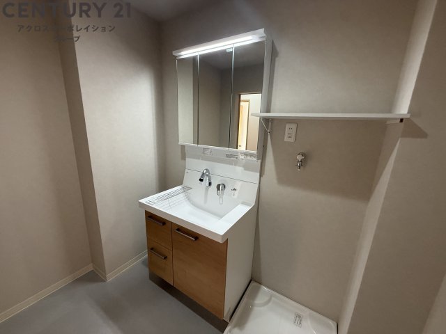 洗面設備　室内に洗濯機置き場があります