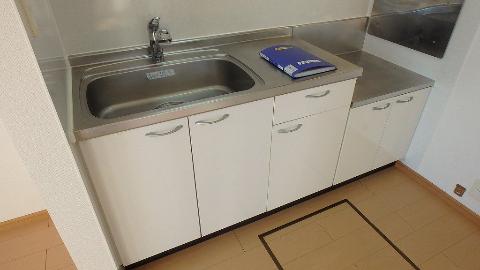 キッチン　２口ガスコンロが置ける流し台♪