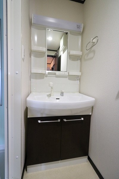 洗面設備　シャワー付洗面化粧台です。