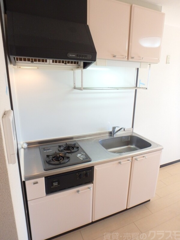 キッチン　ガスコンロ２口のシステムキッチン