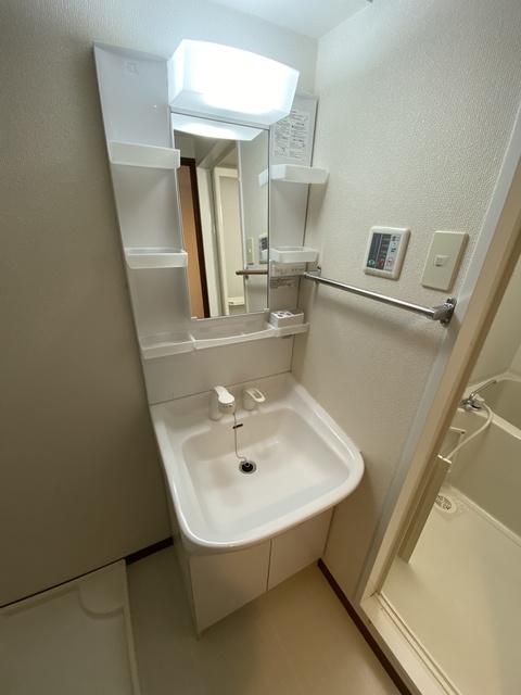 洗面設備　準備が捗る独立タイプ。