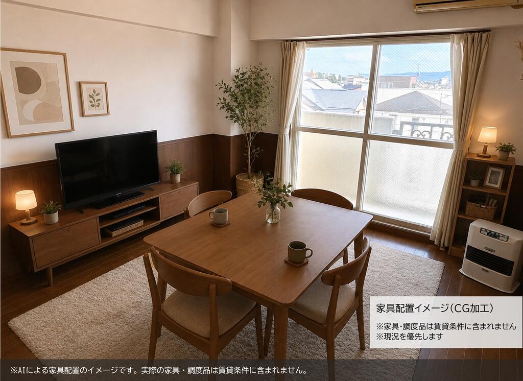 居室・リビング　家具・調度品CGです。賃貸条件に含まれません。