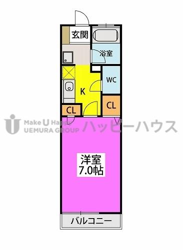 パルメゾン二日市の間取り写真