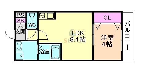 ＪＲ東西線 加島駅 徒歩9分 3階建 築4年の間取り写真