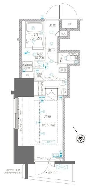 ＪＲ京浜東北線 川崎駅 徒歩7分 15階建 築6年の間取り写真