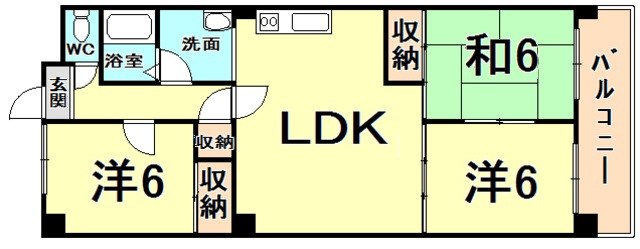 ＪＲ東海道本線 甲子園口駅 徒歩1分 3階建 築34年の間取り写真