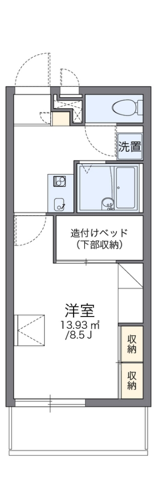レオパレスリバーサイドの間取り写真