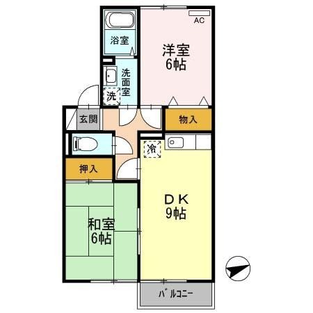 ＪＲ呉線 呉駅 バス乗車時間：26分 最寄りバス停で下車 徒歩3分 2階建 築29年の間取り写真