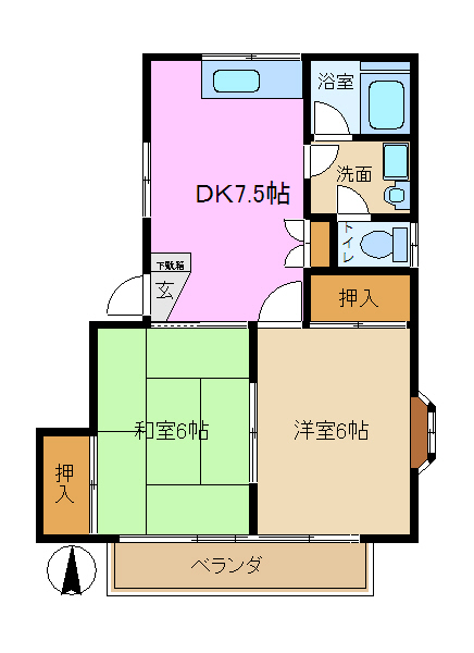 イーストヒル　Ａ棟の間取り