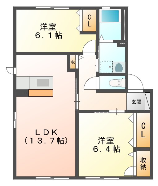 コータコートＷ Ｂの間取り