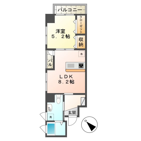 長崎市万屋町のマンションの間取り