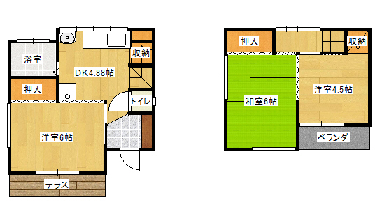 【坂下町戸建貸家の間取り】