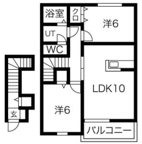 【蒲郡市竹谷町のアパートの間取り】