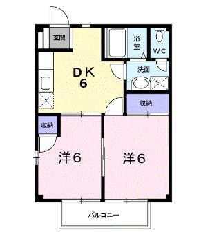 福岡市早良区内野のアパートの間取り