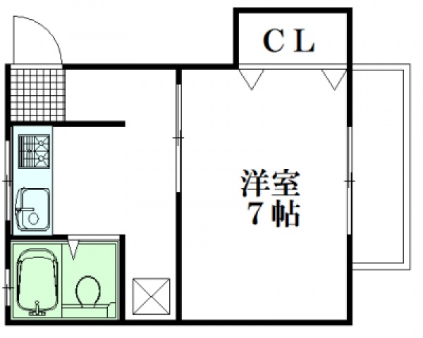 岡山市北区宿本町のアパートの間取り